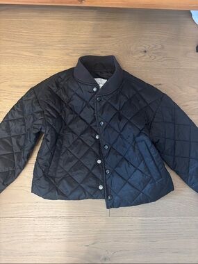 GAP Black Quilted Puffer Bomber Jacket for girls size small